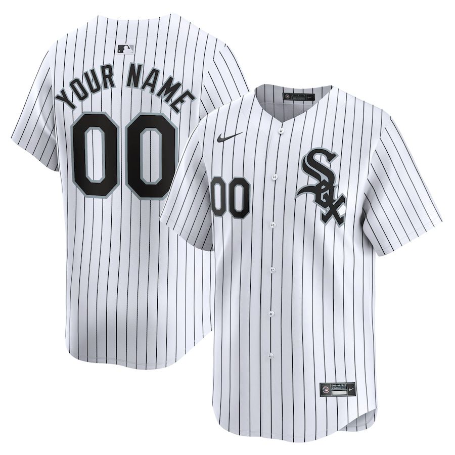 Men Chicago White Sox Nike White Home Limited Custom MLB Jersey